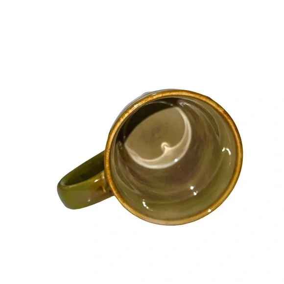 Green Owl Ceramic Mug – Embossed Owl Design – Woodland Coffee Cup - Picture 4 of 5